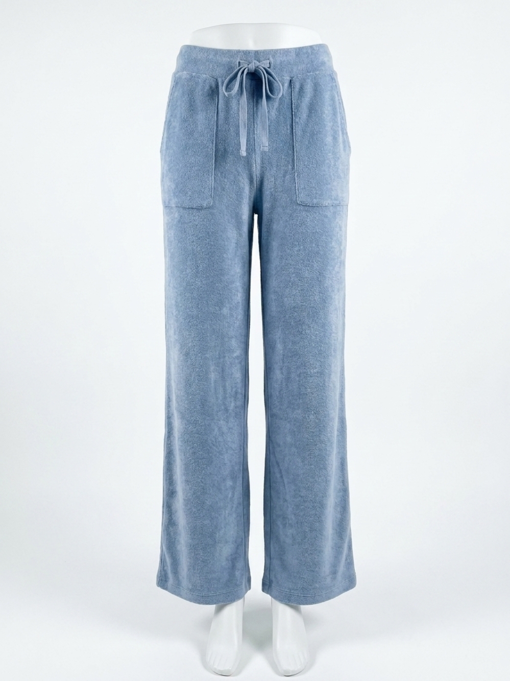 NEW BOBI women's terry wide leg pants in water